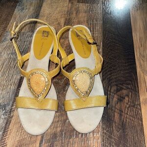 Anne Klein iFlex Akolina Slingback Leather Heels Dressy‎ Sandals Size 6.5